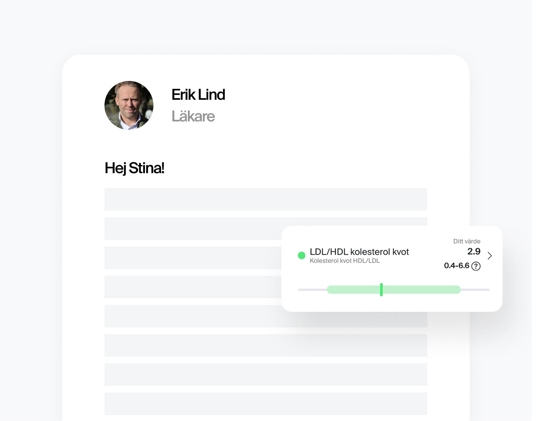 Quick test results and medical report